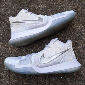Nike Zoom Kyrie 3 White Chrome Men's Basketball Shoes US 9.5 | 852395-103